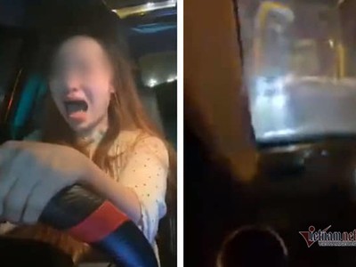Hà Nội: Nữ tài xế say rượu, vừa lái xe vừa gào thét trên đường