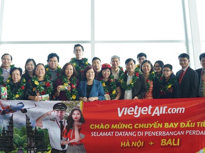 Vietjet khai trương đường bay thẳng Hà Nội – Bali (Indonesia) vào ngày mùng 2 Tết Canh Tý