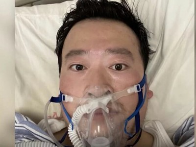 Bác sĩ Lý Văn Lượng trong bệnh viện sau khi nhiễm nCoV. Ảnh: Weibo.