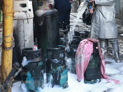 Hiện trường một vụ nổ bình ga. Ảnh minh họa. (Ảnh: Doãn Tấn/TTXVN).