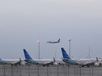 Máy bay đỗ tại sân bay quốc tế Soekarno-Hatta. (Nguồn: Antara).