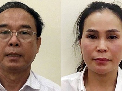 Ông Tài và Lê Thị Thanh Thúy lúc bị bắt. Ảnh: Bộ Công an.