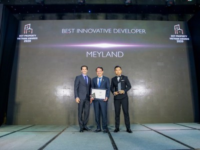 Meyland được vinh danh là “Nhà phát triển Bất động sản sáng tạo tốt nhất Việt Nam 2020 - Best Innovative Developer Vietnam 2020” .