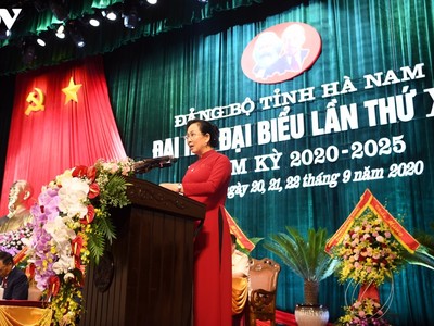 Bí thư Tỉnh ủy Hà Nam Lê Thị Thủy.
