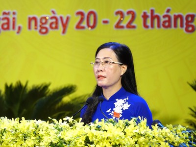 Đồng chí Bùi Thị Quỳnh Vân tái đắc cử Bí thư Tỉnh ủy Quảng Ngãi. Ảnh: VGP/Lưu Hương.