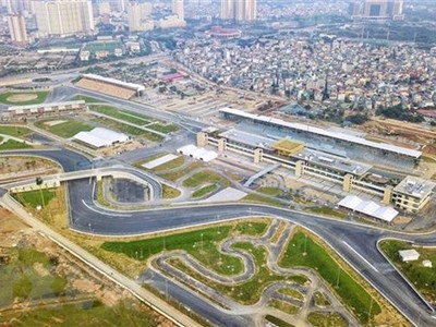 Khu vực đường đua F1 tại Hà Nội trước khi bị dỡ bỏ. (Ảnh: Thành Đạt/TTXVN).