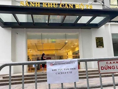 Khu căn hộ T6 Times City bị phong tỏa trong sáng nay.