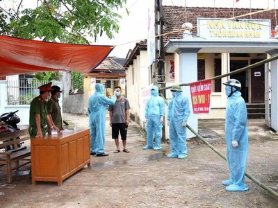 Phong tỏa thôn Quan Nhân, xã Đạo Lý, huyện Lý Nhân, Hà Nam.