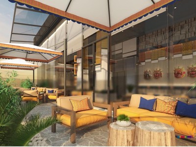 Cây cối được trồng xen kẽ với cảnh quan tại Apec Mandala Wyndham Mũi Né.