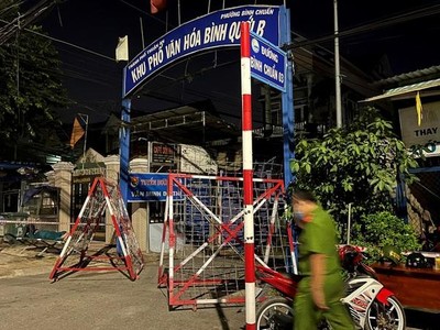 Một khu vực ở TP Thuận An bị phong tỏa.