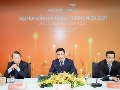 Hình ảnh đoàn chủ tịch Đại hội cổ đông trực tuyến của Văn Phú – Invest.