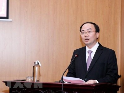 Ông Nguyễn Đăng Bình, Tân Phó Bí thư Tỉnh ủy Bắc Kạn phát biểu nhận nhiệm vụ. (Ảnh: Vũ Hoàng Giang/TTXVN).