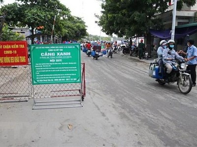 Mô hình 'Cảng xanh' an toàn, không có dịch được thiết lập tại cảng cá Mỹ Tân (xã Thanh Hải, huyện Ninh Hải). (Ảnh: Nguyễn Thành/TTXVN).