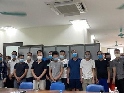 Các đối tượng trong đường dây cá độ bóng đá. (Nguồn: VTV).