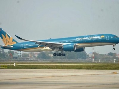Máy bay của hãng hàng không Vietnam Airlines. (Ảnh: CTV/Vietnam+).