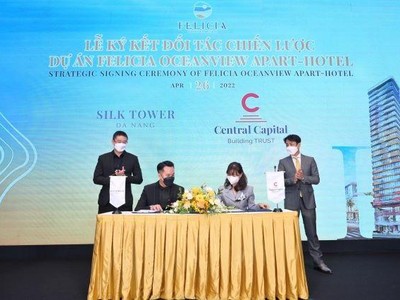 Tháp Lụa Đà Nẵng và Central Capital ký kết hợp tác tại dự án Felicia OceanView Apart-Hotel.