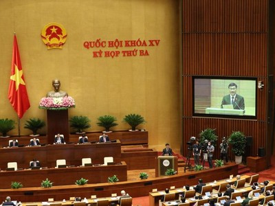 Quốc hội nghe báo cáo thẩm tra tình hình kinh tế - xã hội: (Ảnh - Duy Linh).