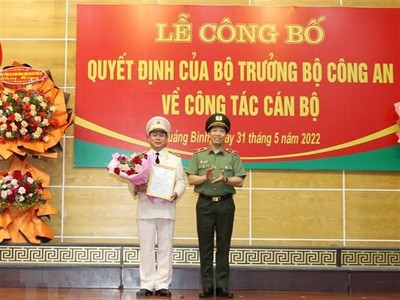 Điều động, bổ nhiệm Đại tá Nguyễn Hữu Hợp làm Giám đốc Công an tỉnh Quảng Bình. (Ảnh: TTXVN phát).