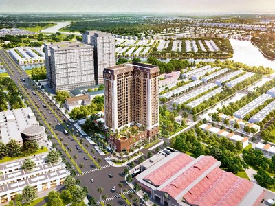 Phối cảnh Viva Plaza nằm trên đại lộ Nguyễn Lương Bằng nhìn về hướng khu đô thị Zeitgeist đang phát triển (www.viva-plaza.vn).