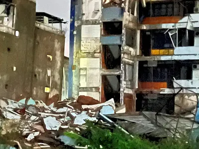 Hiện trường ngôi nhà sập phía sau khách sạn Hải Yến (Ảnh: Công an Hải Phòng).