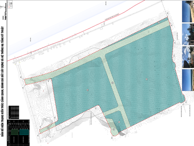 Bản vẽ hiện trạng kiến trúc cảnh quan, đất xây dựng và hệ thống hạ tầng kỹ thuật của Dự án Khu đô thị phức hợp du lịch nghỉ dưỡng thương mại.