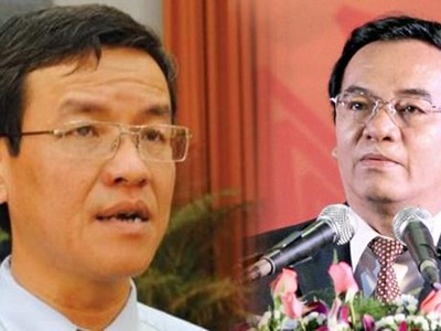 Ông Đinh Quốc Thái, cựu Chủ tịch Ủy ban Nhân Dân tỉnh Đồng Nai (bên trái) và ông Trần Đình Thành, cựu Bí thư tỉnh Đồng Nai. (Nguồn: baogiaothong.vn)