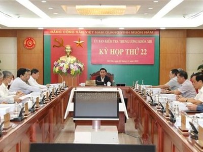Kỳ họp thứ 22 Ủy ban Kiểm tra Trung ương. (Ảnh: Phương Hoa/TTXVN)
