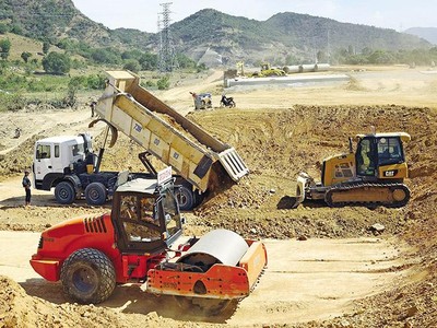 Công trường Dự án Cao tốc Nha Trang - Cam Lâm. Ảnh: Huy Hùng.