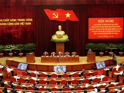 Hội nghị toàn quốc quán triệt và triển khai Nghị quyết số 26 của Bộ Chính trị về phát triển kinh tế - xã hội và bảo đảm quốc phòng, an ninh vùng Bắc Trung Bộ và duyên hải Trung Bộ đến năm 2030, tầm nhìn đến năm 2045. (Ảnh: dangcongsan.vn).