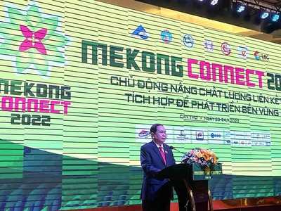Phó Chủ tịch Thường trực Quốc hội Trần Thanh Mẫn phát biểu tại Diễn đàn Mekong Connect 2022.