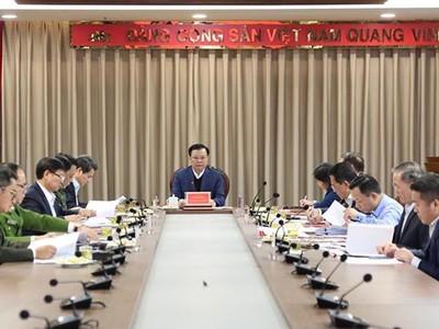 Bí thư Thành ủy Hà Nội Đinh Tiến Dũng chỉ đạo xử lý dứt điểm những vụ án, vụ việc tham nhũng, tiêu cực xảy ra tại địa phương... (Ảnh: Thanh Hải).