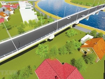 Phối cảnh công trình cầu vượt sông Hóa. (Ảnh: TTXVN).