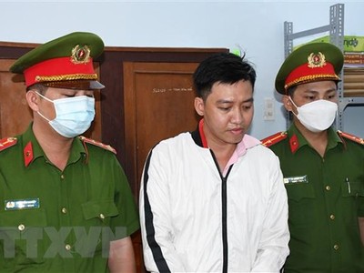 Bị can Nguyễn Thành Tâm tại thời điểm bị bắt tạm giam. (Ảnh: TTXVN phát)