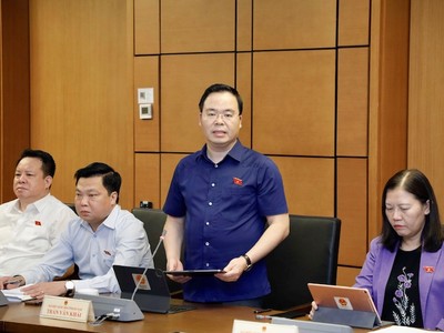 Đại biểu Trần Văn Khải phát biểu tại tổ.