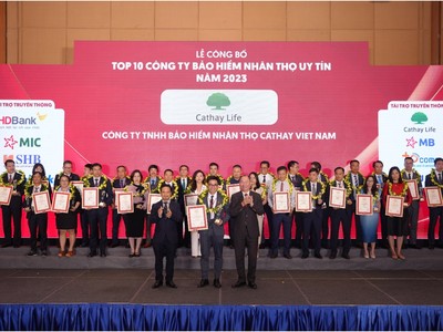 Cathay Life Việt Nam lọt Top 10 Công ty Bảo hiểm Nhân thọ uy tín 2023