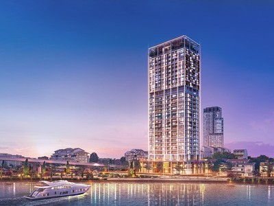 Tòa tháp Panoma 2 có vị trí đắc địa ven sông Hàn. Ảnh phối cảnh minh họa.