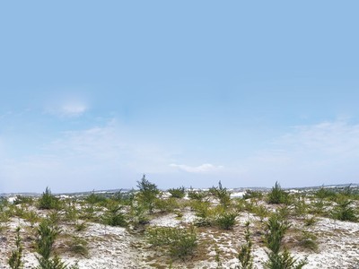 Những đồi cát trắng nối dài tựa như một bức tranh thủy mặc với hai gam màu xanh trắng