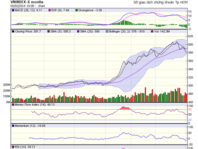 Biểu đồ kỹ thuật VN-Index. Nguồn: HOSE