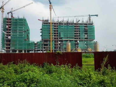 Hình ảnh thực tế của Dự án Gemek Tower ngày 15/6. Hiện Dự án đang xây đến tầng 14 và bàn giao căn hộ vào quý II/2016