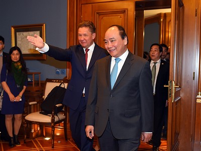 Thủ tướng Nguyễn Xuân Phúc thăm và làm việc với Tập đoàn Gazprom. Ảnh: VGP/Quang Hiếu 