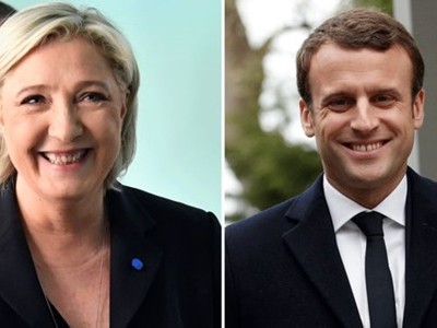 Bà Marine Le Pen và ông Emmanuel Macron. Ảnh:BBC