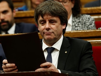 Lãnh đạo Catalonia Carles Puigdemont. Ảnh:Reuters.