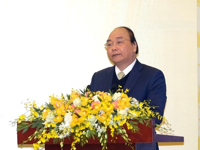Thủ tướng Nguyễn Xuân Phúc phát biểu tại Hội nghị. Ảnh VGP/Quang Hiếu