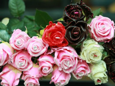 Hồng phủ socola bán khá chạy. Ảnh:Flowerbox.