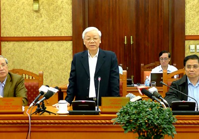 Tổng Bí thư Nguyễn Phú Trọng phát biểu tại phiên họp. Ảnh: TTXVN