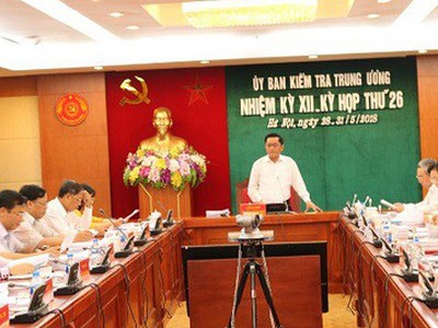 Thông cáo báo chí kỳ họp 26 của Ủy ban Kiểm tra Trung ương