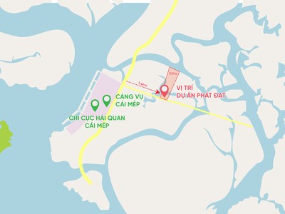 Dự án của Phát Đạt nằm trên vị trí trung tâm của quần thể kinh tế khu vực Cảng Cái Mép.