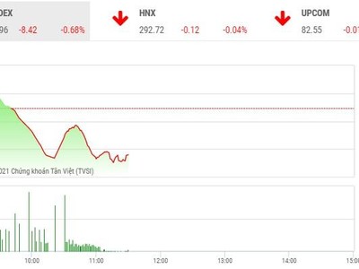 Giao dịch chứng khoán phiên sáng 8/4: Nhà đầu tư đẩy mạnh chốt lời, VN-Index giảm hơn 8 điểm