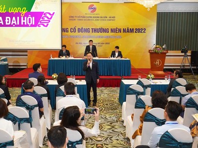 Ông Đỗ Quang Hiển phát biểu với các cổ đông