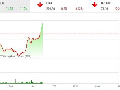 Giao dịch chứng khoán phiên sáng 25/10: "Quay xe" ngoạn mục, VN-Index hồi hơn 35 điểm